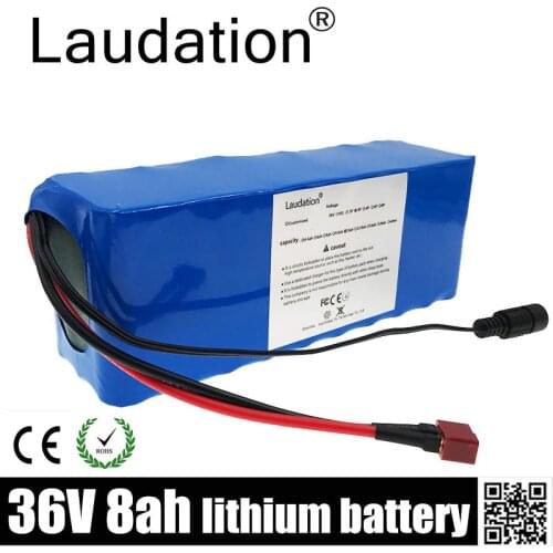 Laudation 10S3P 36V 8ah Electric Bicycle Lithium Battery 18650 Pack For 250W 350W 500W Motor Scooter With 15A BMS And T Plug