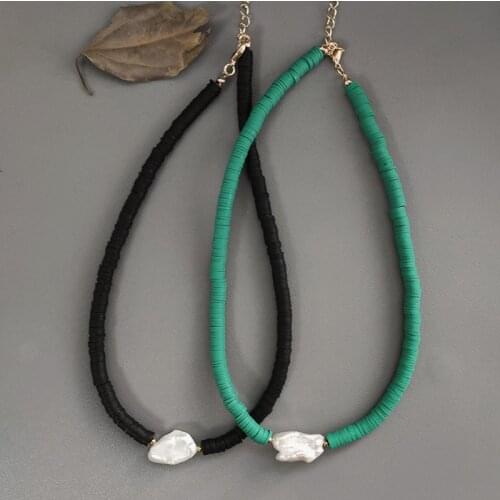 Fashion colorful neck accessories irregular shaped pearl creative design unique gift for ladies 2020 beautiful short necklace