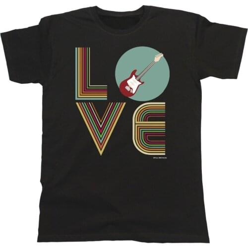 Mens Music T-Shirt Love Electric Guitar Retro Instrument Birthday Gift Festivals 2019 New Men T-Shirt Loose Clothes Cheap Tees