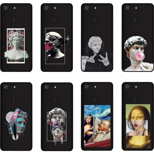 QAQsam Soft TPU Silicone For ZTE Blade V9 Vita Case Back Cover Cartoon Statue Abstract Art Painted Cases For ZTE Blade V9