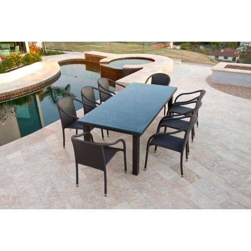 Hot sale outdoor synthetic rattan lawn and patio ultra dining table set