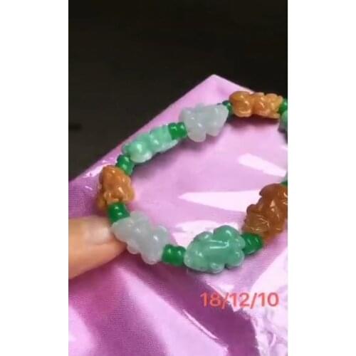 Natural hetian three colors PiXiu bracelet jade beads bangle 100% real jade jewelry bracelets jadeite jade for men gift