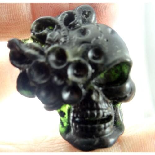 Natural stone Quartz crystal Chinese hand-carved statue of skuII amulet pendant for diy jewelry making Necklace Accessories S22