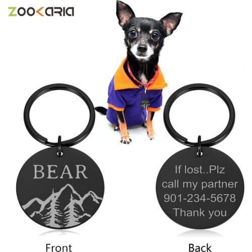 New 1PCS Cat Dog ID Tag Free Engraving Dog Collar Pet Charm Pet Name Pendant Necklace Collar Puppy Cat Collar Accessory