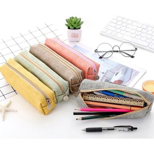 New PU Minimalism Pencil Case 2019 Cute Pencil Bag School Pencil Cases For Stationery Home Office School Storage Supplies