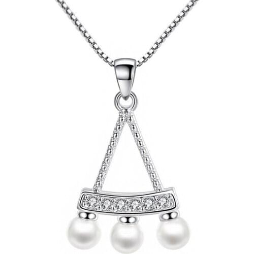 Wholesale 12pcs/lot Zirconia Pearl Fan Shaped Pendant Necklaces Choker Fashion Party Jewelry Accessories Gifts for Women