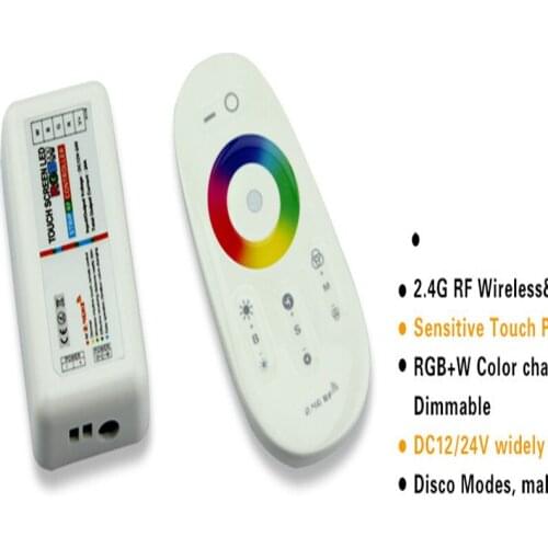 Free Shipping 10sets/lot DC12-24A 18A RGB led controller 2.4G touch screen RF remote control for led strip/bulb/downlight