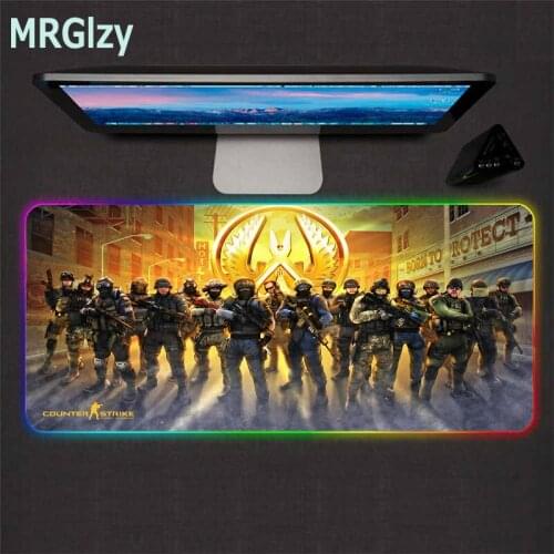 RGB mouse pad csgo game lighting with USB port LED mouse mat rubber base large keyboard mousepad XXL waterproof and non-slip