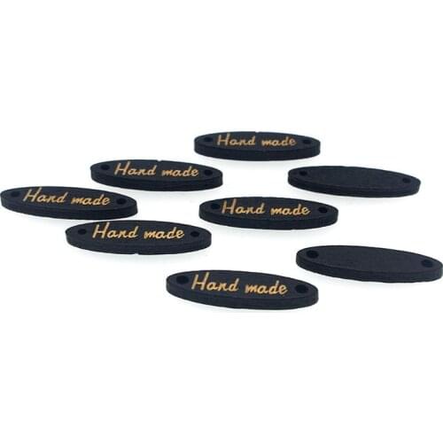 SHINE 50pcs Wooden Sewing Buttons Hand made Scrapbooking Coffee Oval Two Holes Costura Botones bottoni botoes 26*8mm