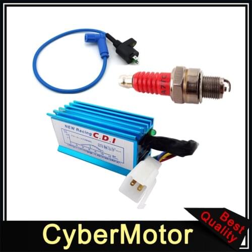 Blue Racing Ignition Coil + 5 Pin AC CDI + A7TC Spark Plug For 50cc 70cc 90cc 110cc 125cc 140cc 150cc Pit Dirt Bike Motorcycle