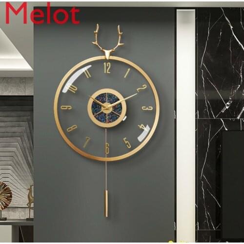 Modern Wall Clock Deer Head Creative Clocks Wall Decoration Pocket Watch Fashion Home Living Room Clock Atmosphere