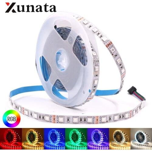 5050 RGB LED Strip DC 12V Super Brighter Epistar Chip Flexible Tape LED Light Lamp Natural White/ Red /Green /Blue 5m/lot