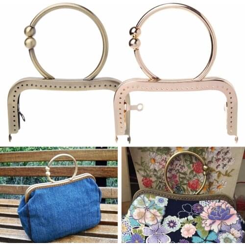 THINKTHENDO Bag Frame 1PC 12.5cm Vintage Metal Purse Bag Frame Kiss Clasp Lock With Handle New