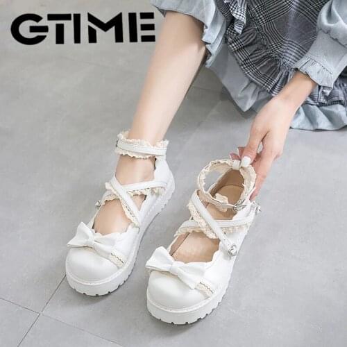 Lolita Shoes Women Japanese Sweet White Red Black Cosplay Shoes Kawaii Shoes Women Lolita Sneakers Cute Shoes Womans Shoes