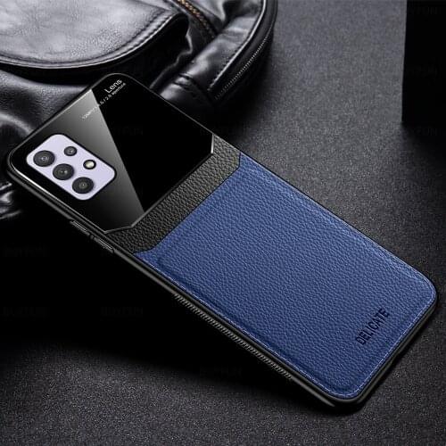 For Samsung A52 5G Case Leather Cases For Samsung A72 A32 sansum a31 31 31a Mirror Glass Phone Back Cover on galaxy a51 Coque