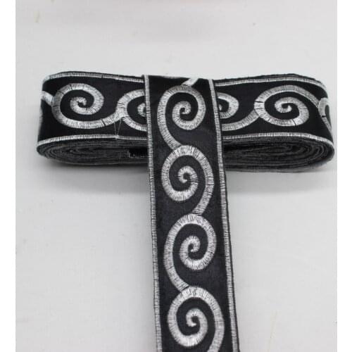 YACKALASI Gold Embroidered Braid Lace 6YDS/Piece Gold and Silver Metallic Appliqued Iron On Trims 3.5cm