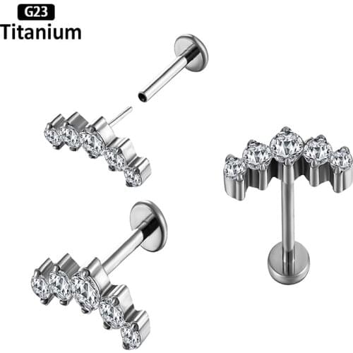 1PS G23 TItanium Ear Piercing F136 Piercing Lip Push Pin And Ear Pin Dual-Purpose Pin Series Anti-allergic Fashion Body Jewelry
