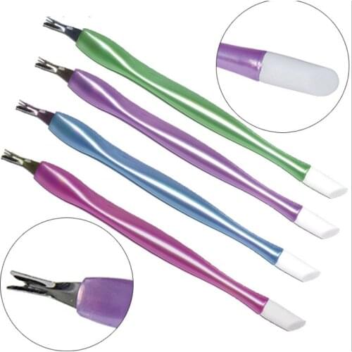 100 pcs/lot mix colour cuticle pusher Dead Skin Fork Trimmer Peeling Knife Cuticle Remover Nail Art Tool Manicure Nail Tool