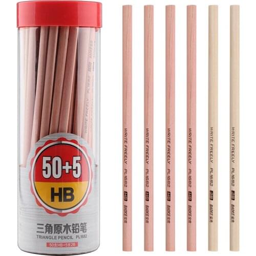 55 A Box of Baoke PL1682 Painting Pencils Primary School Students Triangle HB Core Pencil Stationery Painting Sketch Art Pencil