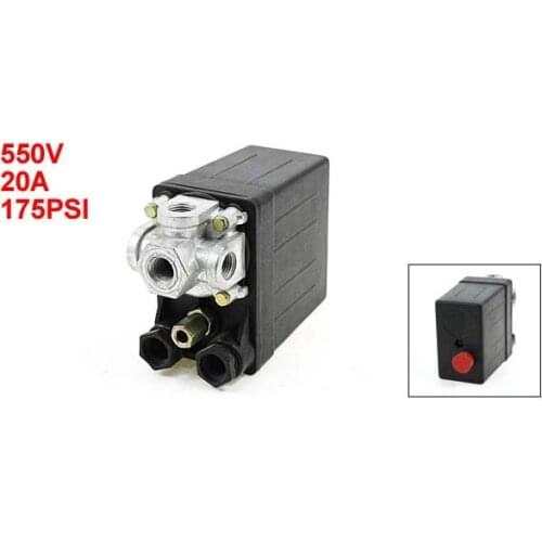 550V 20A 175PSI 4-Port Single Phase Threaded Pressure Switch for Air Compressor