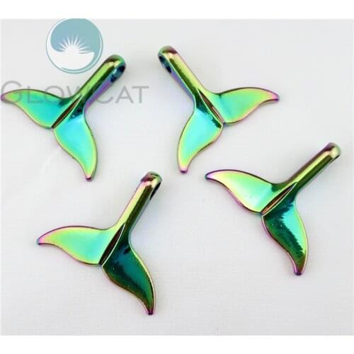 5X Bohemia Rainbow Whale Tail Pendant Women Lovely Mermaid Tail Necklace 22715