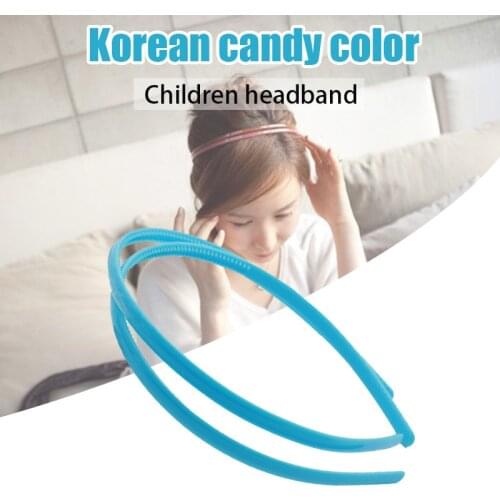8mm Plastic Headband Fashion Candy Color Resin Hairbands Hair Accessories Headwear for Kids Girls H9