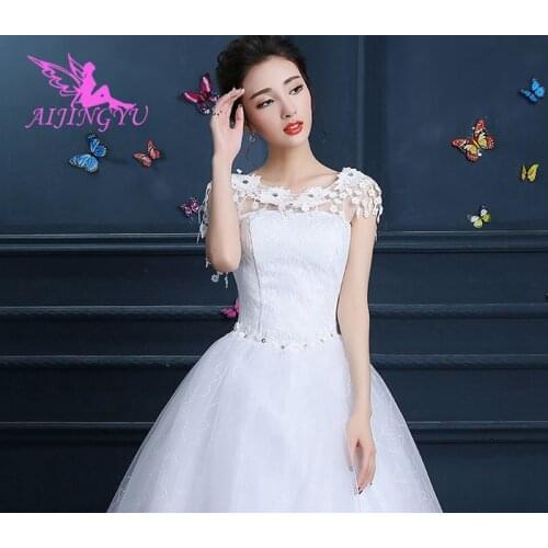 AIJINGYU 2021 plus size Customized new hot selling cheap ball gown lace up back formal bride dresses wedding dress FU158