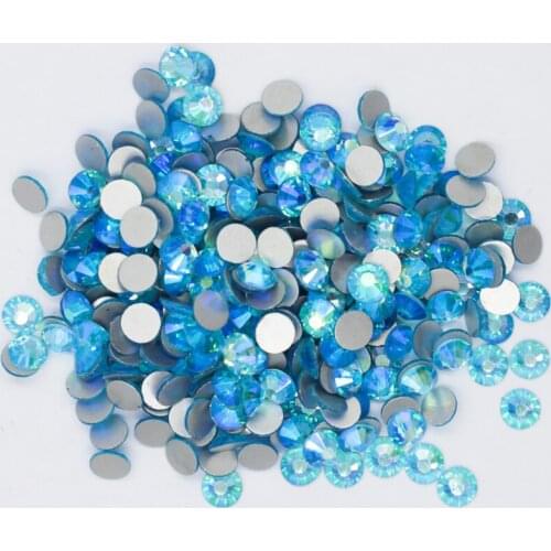 Aquamarine AB SS3~SS30 Non Hotfix Rhinestone стразы Flatback Glass Stone Nail Rhinestones Diamond For DIY Nail Decorations