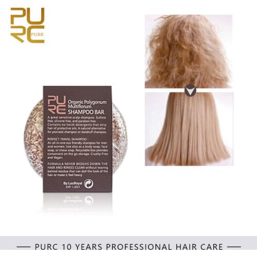 PURC Organic Polygonum Shampoo Bar 100% PURE and Polygonum Handmade Cold Processed Hair Shampoo No Chemicals Or Preservatives