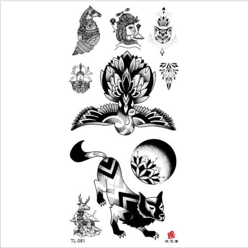 Flowers Waterproof Temporary Tattoo Sticker Minimalist Flash Tattoos Body Art Fake Arm tatoo Women T1812