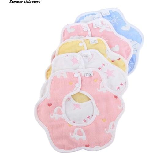 Baby Bibs Rotating Cotton Bibs Cartoon Print Saliva Towel Baby Boys Girls Feeding Apron Cotton Bandana Bibs Random 1