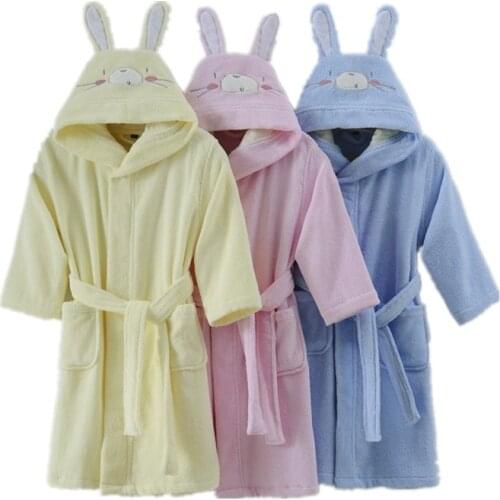 Children Winter Bathrobes Cotton Terry Toweling Robe Kids Cartoon Animal Hooded Robe Kids BathRobes B9