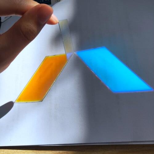 Dichroic glass plate color glass Reflection blue transmission red 44*44*0.8mm