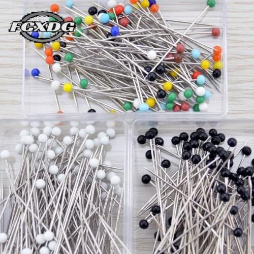 100pcs/lot Color Black White Pearl Needle DIY Sewing Supplies and Accessories Positioning Needles Bead Head Positioning Needle