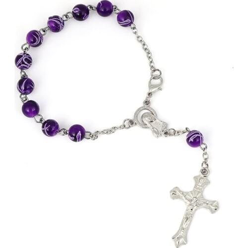 Jesus Cross Bracelet Zinc Alloy Material Jewelry 2021 Trend Christian Supplies Gifts Rosary Charm Bracelets On Hand Wholesale