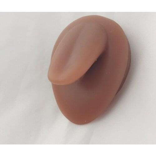 Brown silicone simulation human tongue model perforation practice tool tongue nail puncture display props