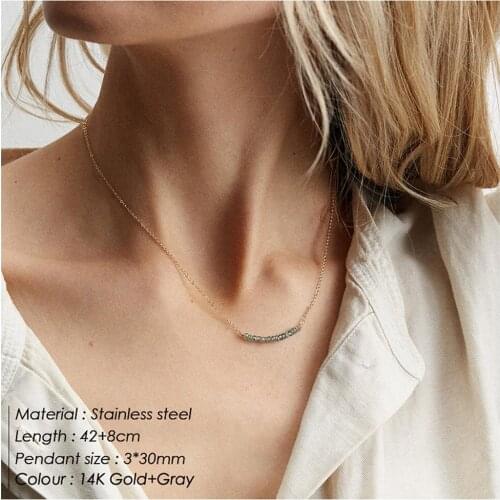 Crystal Blue Grey Beads Pendant Necklace for Women Banquet Engagement Choker Clavicle Chain Necklace Female