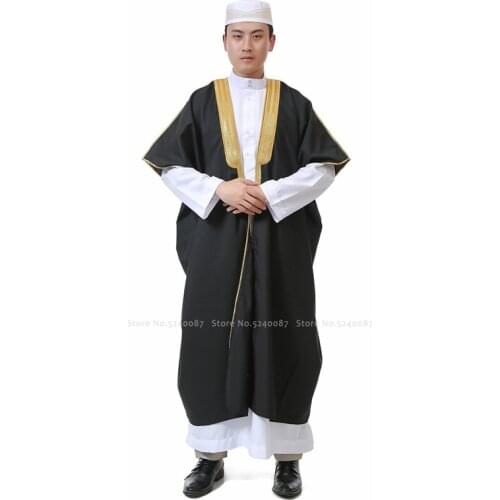 Muslim Dress Men Abaya Jubba Thobe Traditional Prayer Robe Islamic Clothing Set Dubai Arabic Pakistan Kaftan Blouse T-shirt Coat