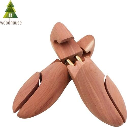 WoodHouse Mens and Womens Shoe Trees Twin Tube Adjustable Red Cedar Wood Shoe Tree