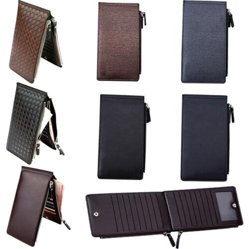 Men Wallet Double Zippers Business Clutch Handbag Purse PU Leather Coin Card Holders Purses FA$B Women bag