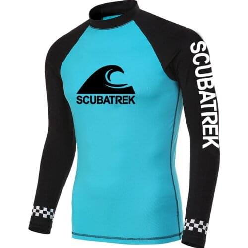 Men Swimsuit Swimming T-shirt Beach UV Protection Swimwear Rash Guard Diving Long Sleeve Surfing Swimsuit Surf T-shirt Rashguard