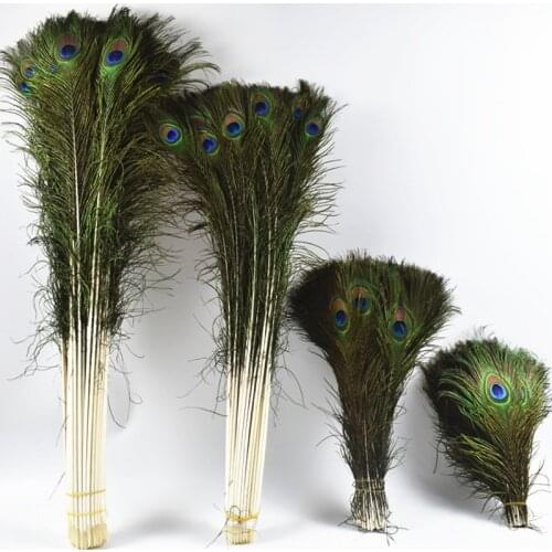 50 Pcs/Lot Natural Real Peacock Feathers for Crafts 25-80cm Peacock Feather Dress DIY Home Hotel Decor Wedding Decoration Plumes