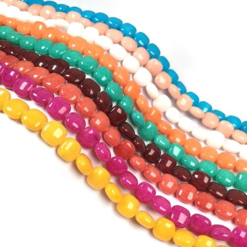 New Fashion Lampwork Glass Beads Candy Color Square Shape Loose Beads DIY For Bracelet Jewelry Making Colorful Lampwork Bead