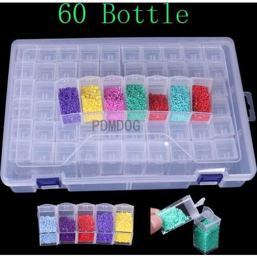 NEW 32/40 Bottles diamond painting storage box, portable bead storage box 60pcs container diamond painting accessories