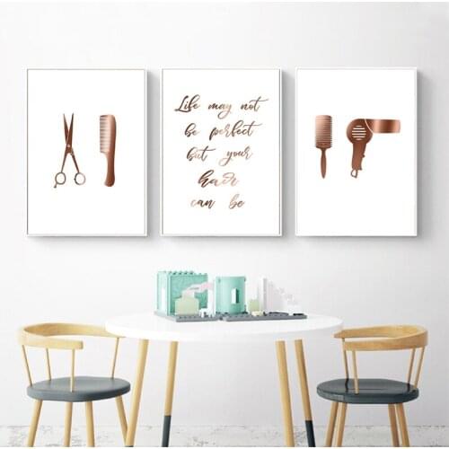 Hair Salon Decor Quotes Posters and Prints Hairstylist Pictures Decoration Hairdresser Wall Art Canvas Painting