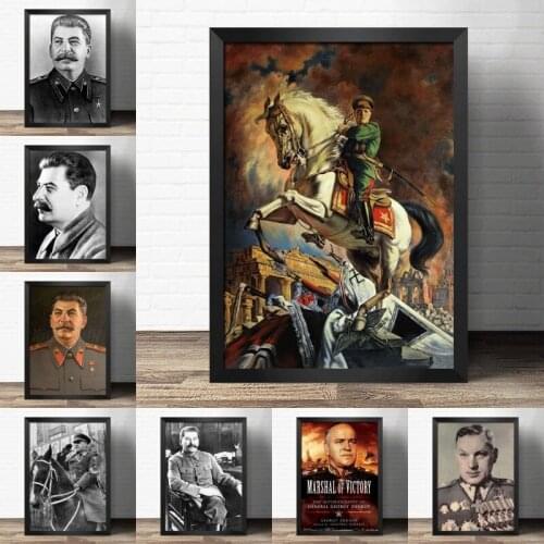 World War II General Of The Soviet Union Posters Zhukov Stalin Classic Picture Wall Art canvas Paintings Room Decor no frame