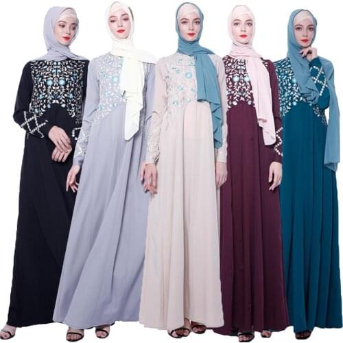 Luxury Embroidery Abaya Dubai Maxi Dress Muslim Kaftan Women Long Sleeve Party Cocktail Jilbab Caftan Islamic Robe Gown Turkish