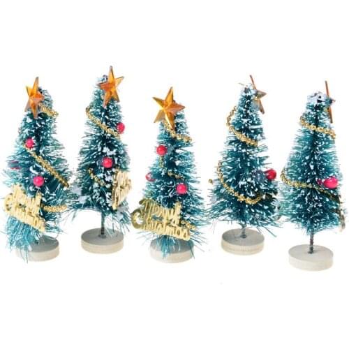 Christmas Small Pine Trees Christmas Decoration Mini Snow Christmas Tree Decor For Home Supplies 1PC