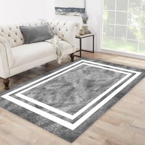 Grey carpet white rectangle frame shape patterned carpet modern carpet living room carpet free shipping soft