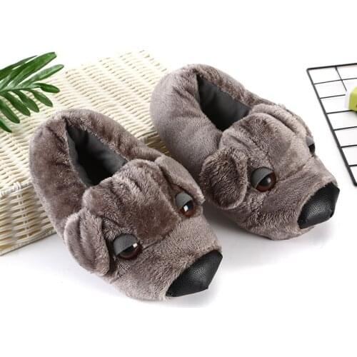 Cute Dog Kigurumis 3D Slippers Cartoon Animal Shoes Autumn Winter New Style Plush Slipper Adult Couple Home Party Indoor Wea